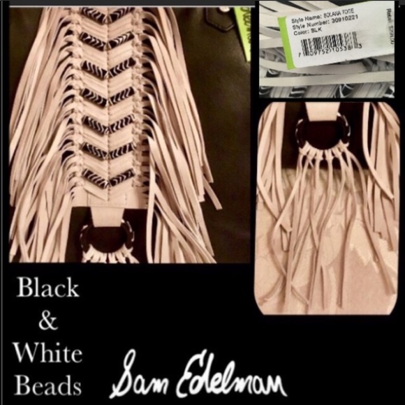 SAM EDELMAN SUEDE LEATHER FRINGE TOTE DISCONTINUED - Picture 8 of 9